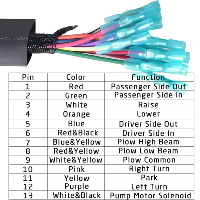 Snow Plow Wiring Harness Repair Suitable for RT3 1304744 1304745 MSC04753 MSC04754 13 Pin Vehicle Side Repair Bundle AOS