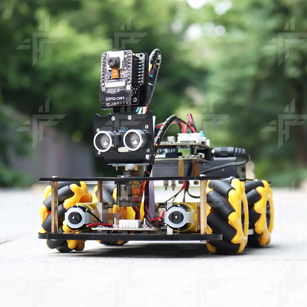 ESP32 Camera Programming Educational Robot Car, IoT Ultrasonic Intelligent Obstacle Avoidance Programming Car Kit