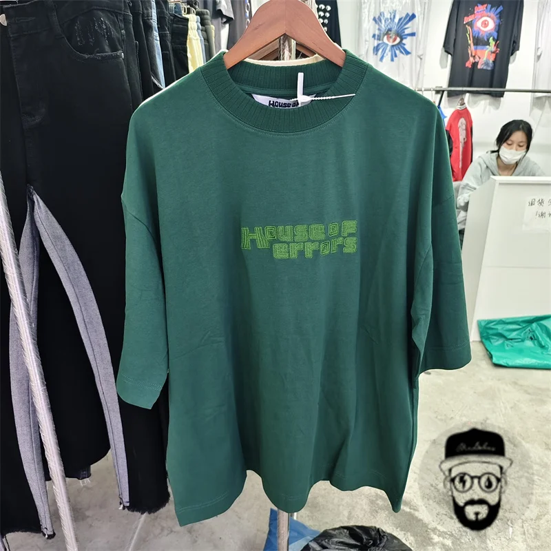 

High Quality Cotton House of Errors Men's T-shirt Royal Green Loose Casual Top Tee