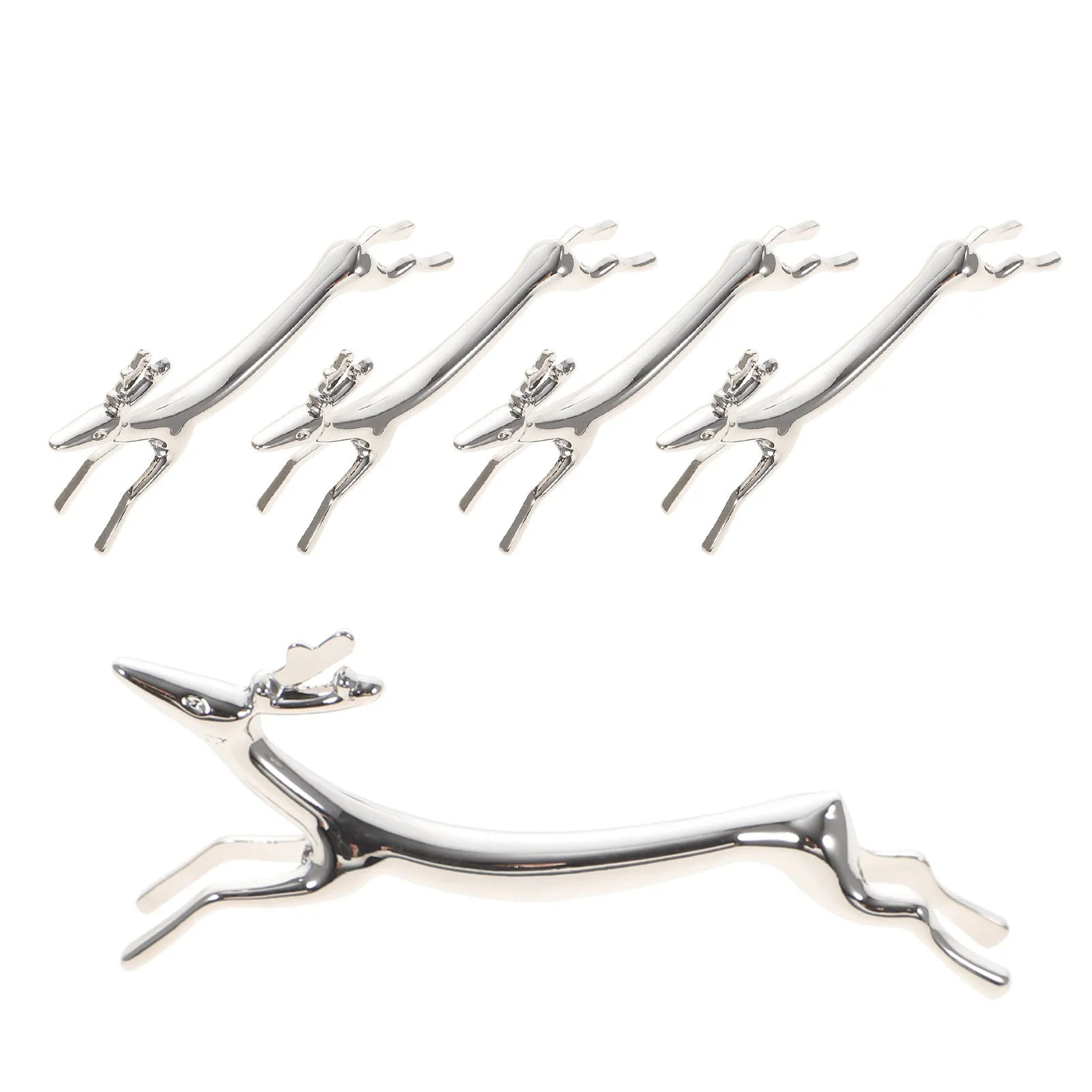 

5Pcs Chopsticks Holders Stainless Steel Deer Design Rest Tool for Tableware Kitchen Dining Restaurant Use Multi-Function Stand