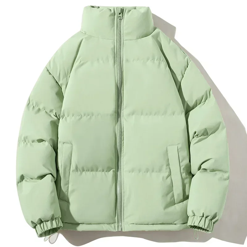 7 Colors Men's Winter Warm Thick Puffer Jacket Solid Color Couple Loose Windproof Cotton Padded Parka Coat for Office Daily Wear  Factory Bulk Wholesale Affordable Denim Pants, Casual Loose Washed Long Trousers
