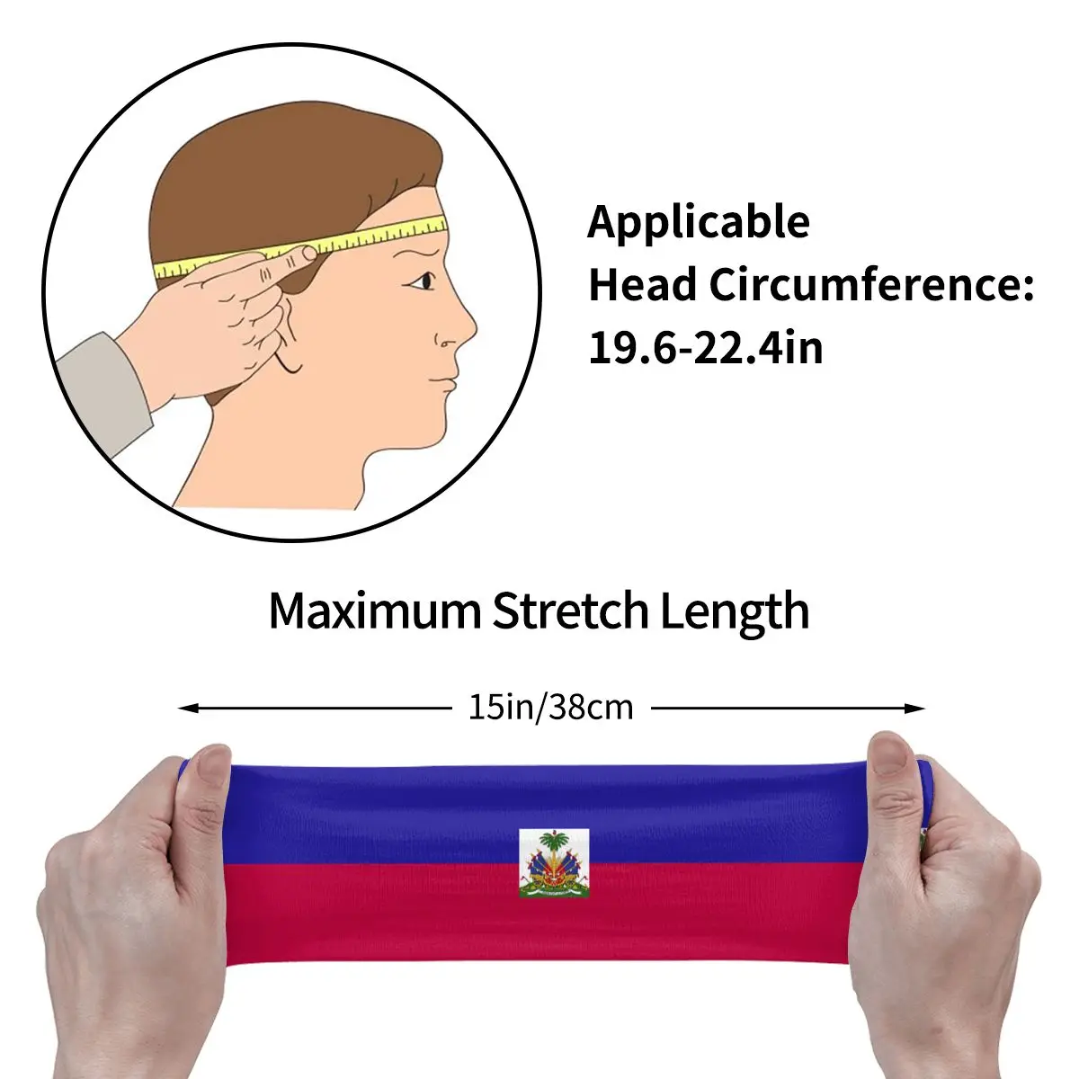 Diadema atlética con bandera de Haiti para hombres y mujeres, bandas elásticas para el sudor, baloncesto, deportes, gimnasio, Fitness, voleibol, Tenis