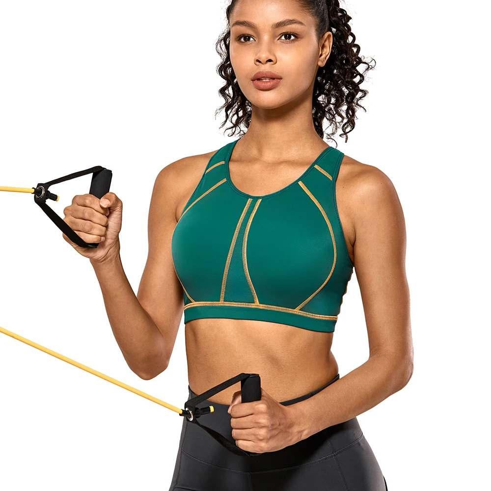 Reggiseno sportivo Wirefree Racerback da donna Plus Size reggiseni da allenamento Fitness imbottiti ad alto impatto a copertura totale