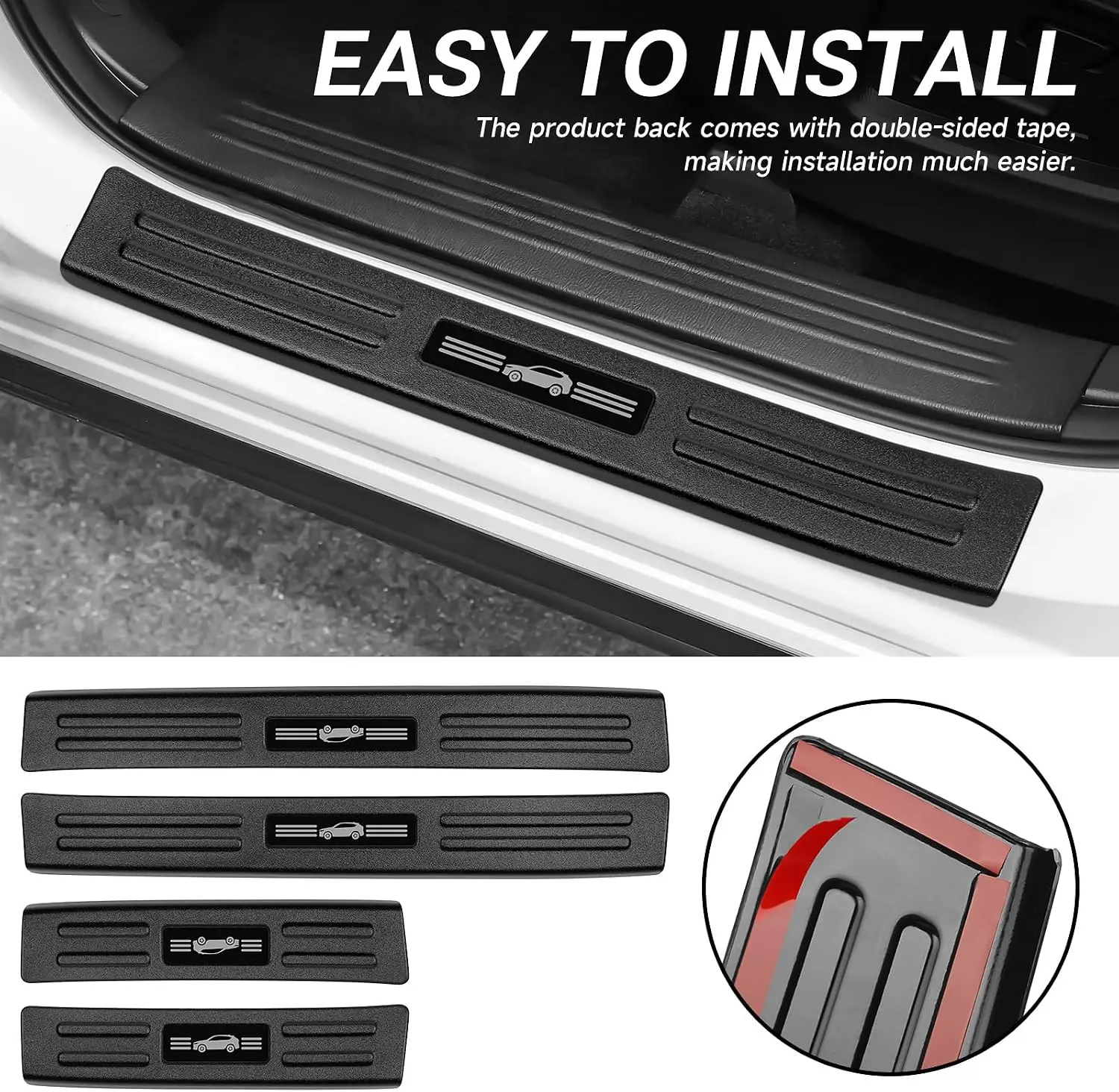 4PCS Door For Mazda 2017-2025 CX5 CX-5 Accessories Matte Black ABS Plastic Material Automobile Door Entry Guards