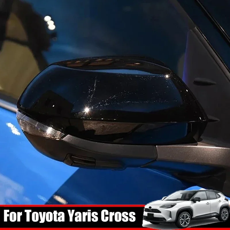 

For Toyota Yaris Cross 2020 2021 2022 ABS Carbon Fiber Car Rearview Mirror cover rearview Rain Shade Rainproof Blades Cover Trim