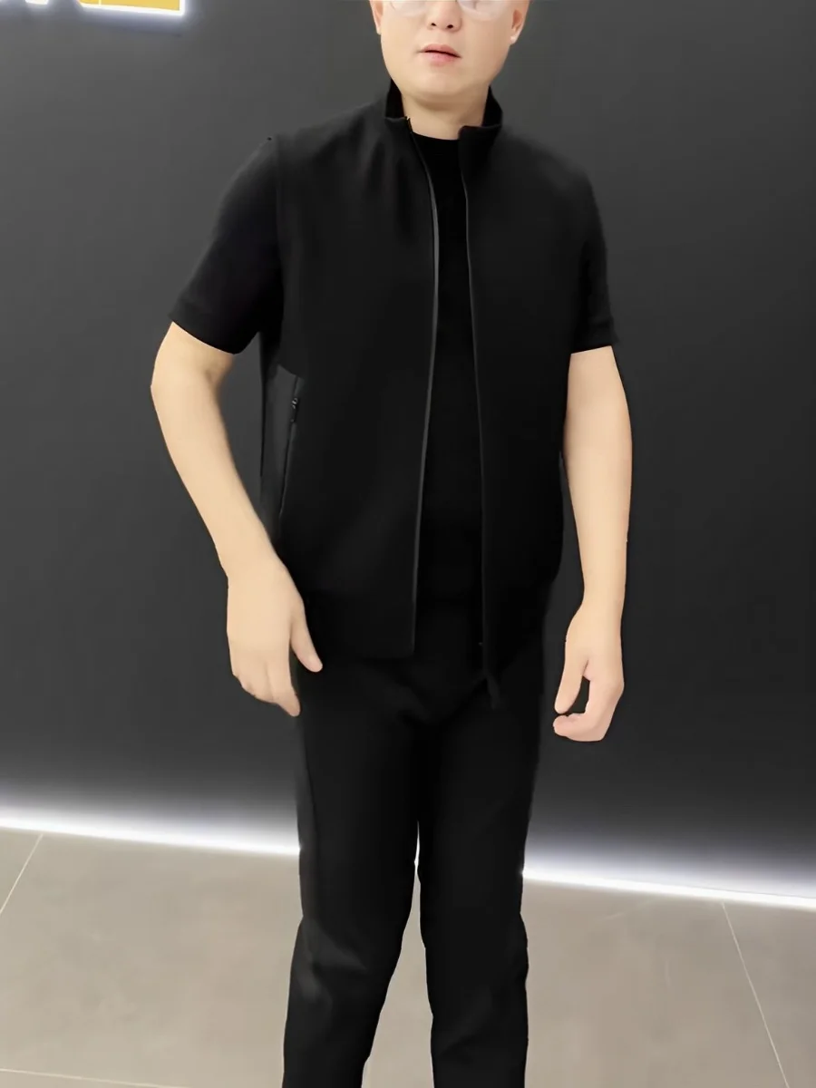 

Men's Loose Fit Faionable Comfortable High Quali Vest Autumn New Arrival Sli Stand Collar Casual Wear for Youth