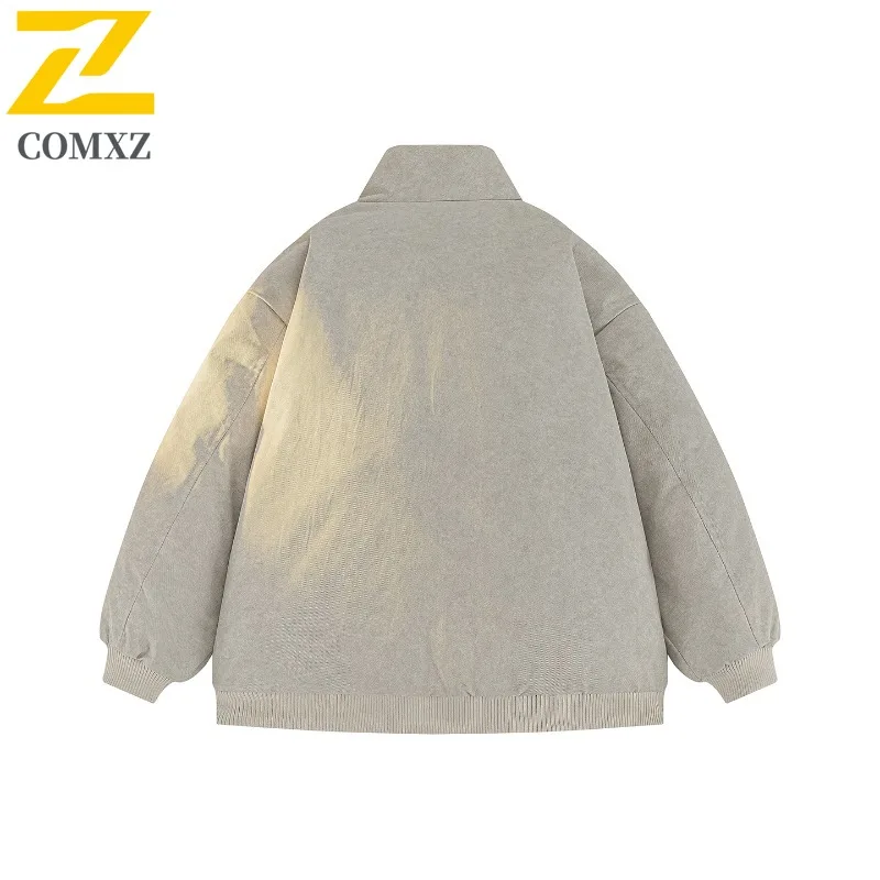 COMXZ High Quality Down Jacket Turndown Collar Windproof Minimalist Work Padded Jacket Business Trip Handsome Men Winter Jacket