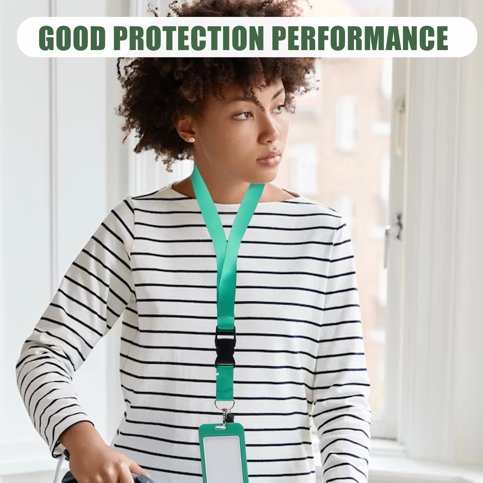 

Id Badge Holder Lanyard Card Sleeve Portable Compact Lightweight Easy Carry Practical Gift Nurse School