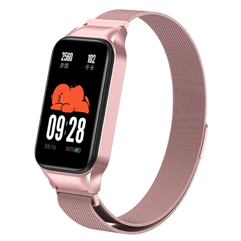 Milanese Loop Band voor Xiaomi Mi Band 9 Active Strap Metalen Magnetische Armband Horlogeband voor Redmi Band 3 Vervangbare Band