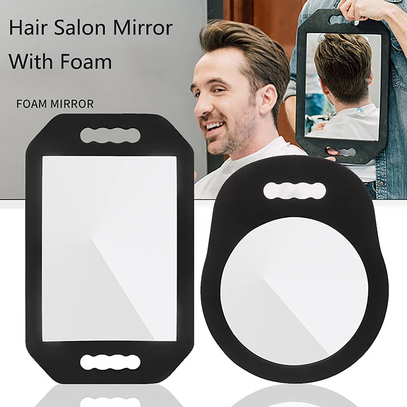 Barber SHop Hair Salon Mirror With Foam Around Black Shop Hairdressing Makeup Mirror Sponge Protection Home Supplies