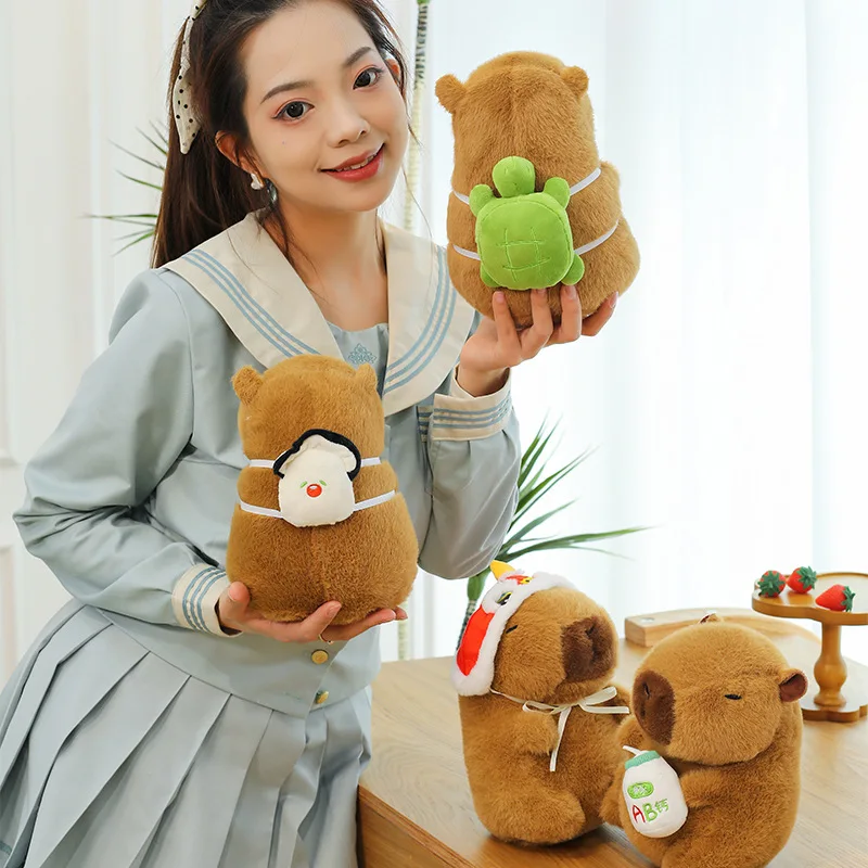 23cm Capybara peluche simulación Capibara Anime juguete esponjoso lindo muñeco de peluche suave muñeco de peluche regalo de Navidad de Acción de Gracias