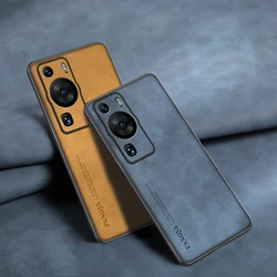 For Huawei P60 Pro Чехол для Case Lambskin Texture Leather Back Cover For Huawei P60 Pro Shockproof Coque Capa Bumper