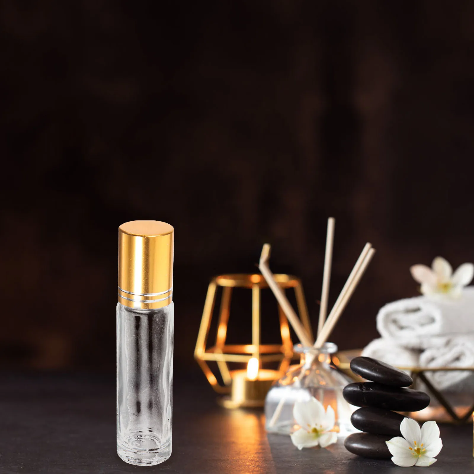 

4 Pcs Glass Bottle Dispenser Scent Refillable Essential Oil Container Aromatherapy Roller
