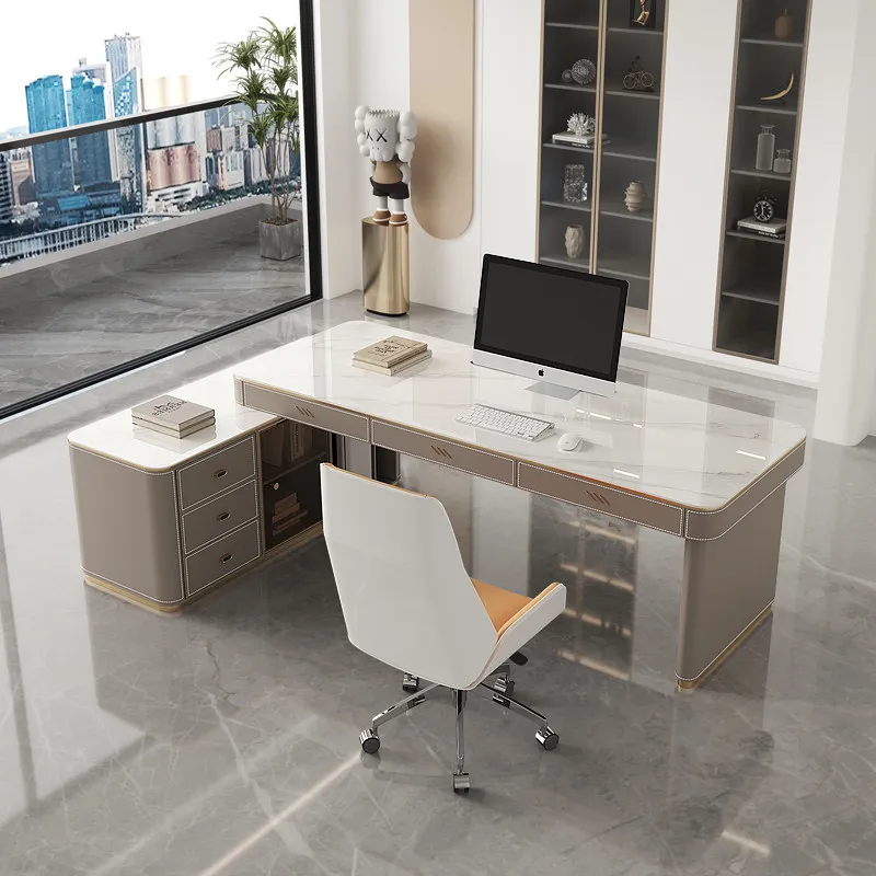 Luxury Wooden Office Desk Study Modern Computer Decoration Drawer Office Desk Organizers Storage Escrivaninha Trendy Furniture