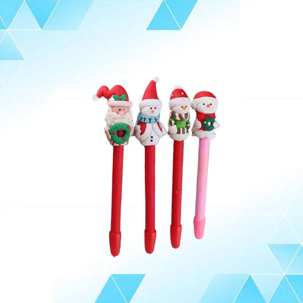 

4Pcs Christmas Pens Cartoon Design Smooth Writing Material School Office Supplies Graduation Gifts Promotional Products