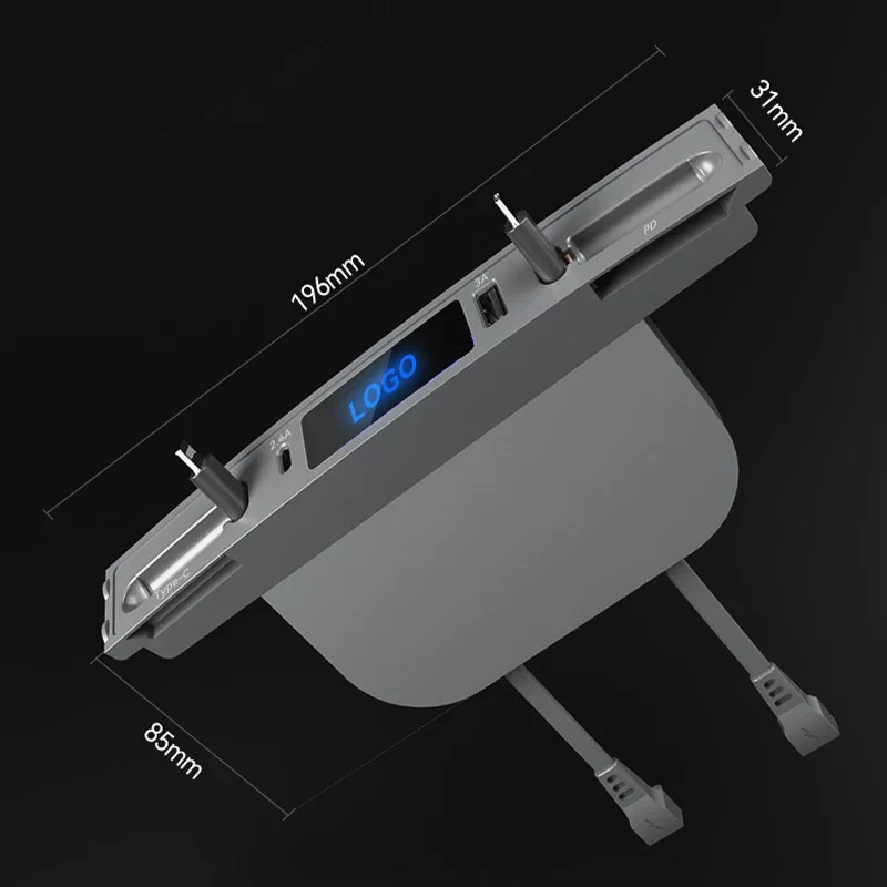 테슬라 USB 허브 센터 콘솔용 고속 충전기 도킹 스테이션, 테슬라 모델 3 Y용 개폐식 케이블 포함, PD C타입 4 포트, 27W