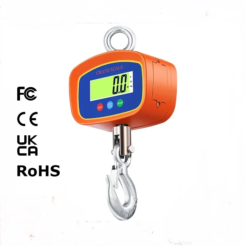 

1000KG Electronic Hanging Scale Precision Digital Dual LCD Display 1T Crane Scales Industrial Heavy Duty Alloy Hook Weigher Tool