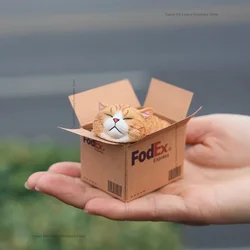 Express Cat Cute Idea Car Decoration Nordic Simple Desktop Miniatures Aesthetic Orange Cat Action Figure Home Decor Estatua FYFM