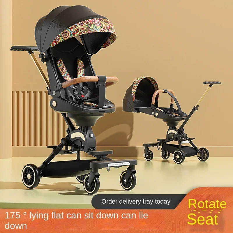 Foldable Stroller Newborn Baby Two-way Swivel Seat High Landscape Lightweight Travel Stroller Shock Absorption Baby Stroller