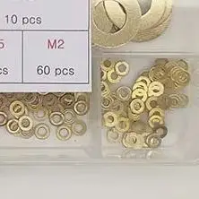 350pcs Brass Flat Washers Kit 2mm To 14mm Assorted Sizes Metal O For Ring Gasket Set For Hardware Fastening Repair Projects