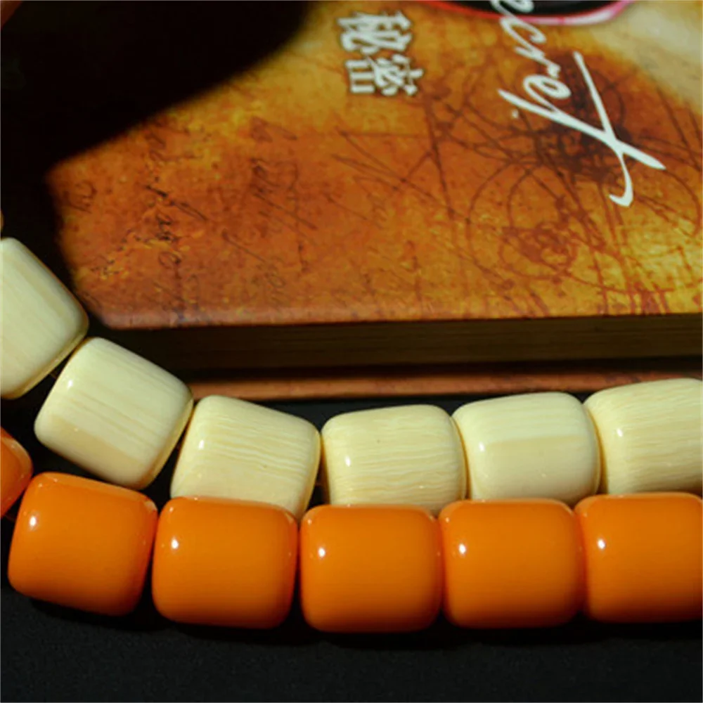 Charm Imitation Amber Ivory Gems Honey Cylinder Resin Beeswax Trendy Spacer Beads DIY Jewelry Making Necklace Bracelet Crimp