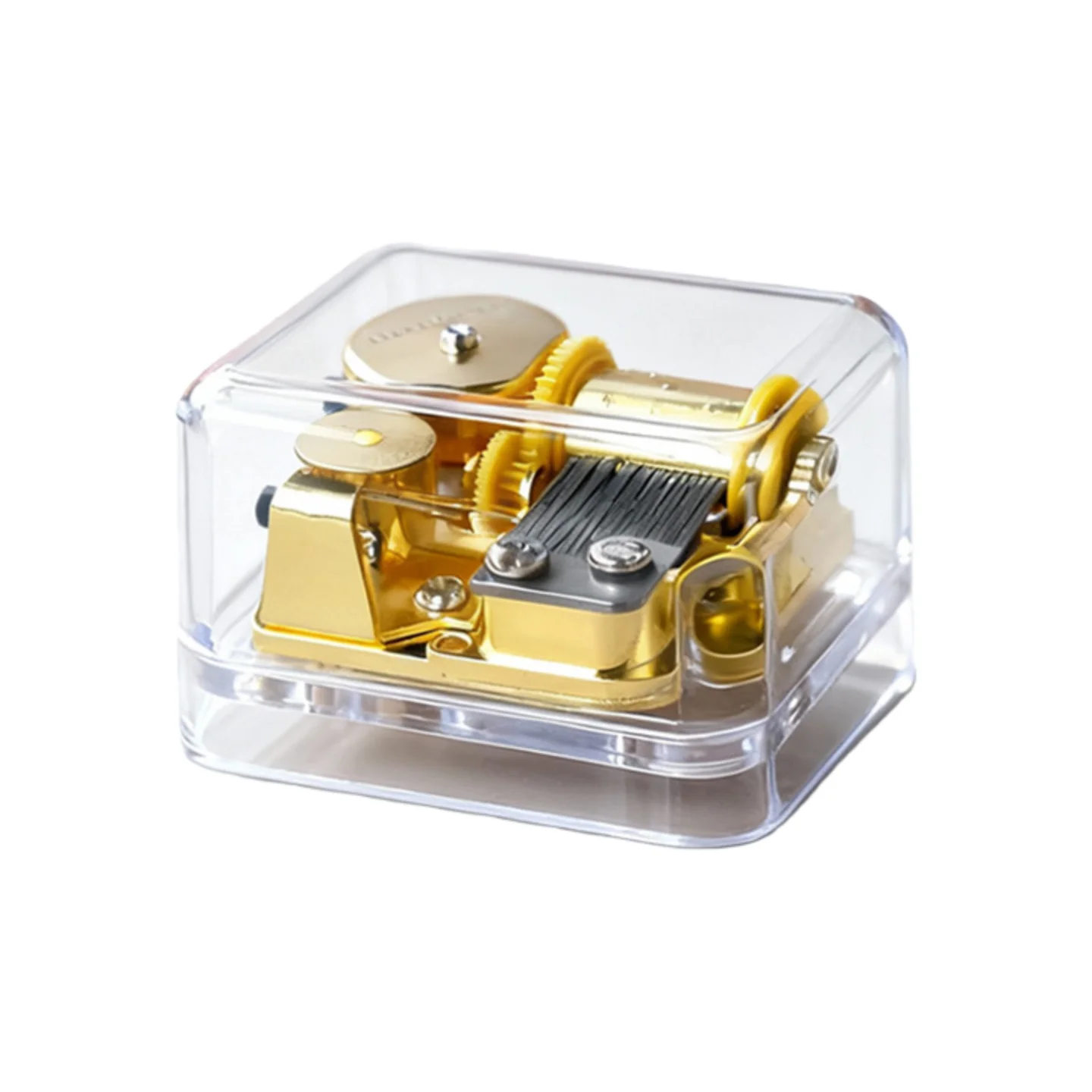 Yunsheng Vergoldete Musikbox mit Uhrwerk Schwanensee-Melodie mit Quadratischer Transparenter Musikbox – Detail 3