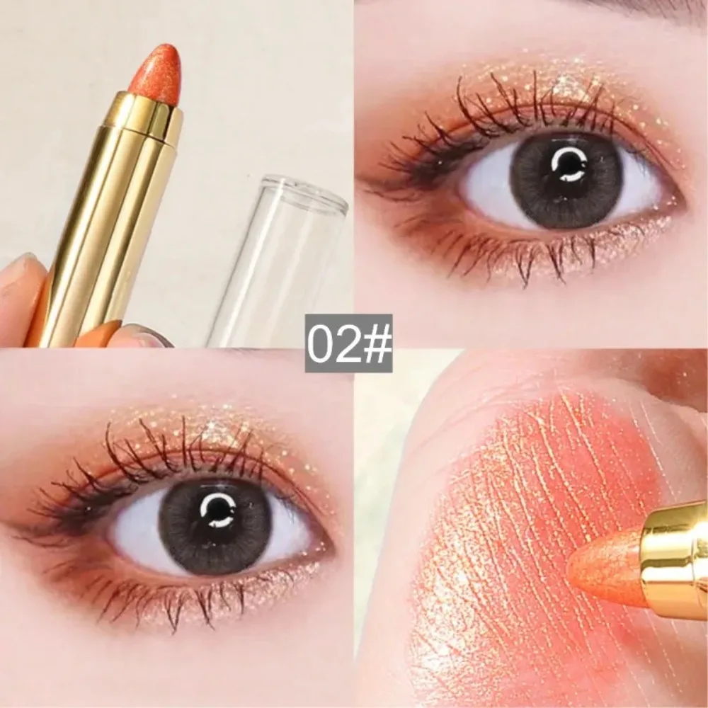 

1Pcs New Double End Eye Shadow Stick Glitter Matte Eyeshadow Pencil 6 Colors Longlasting Lying Silkworm Pen Makeup Cosmetic