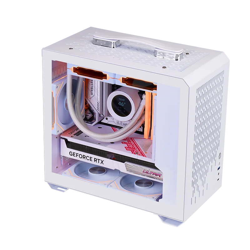 Imagem -03 - Wjcoolman T02 Alça Preta Caixa de pc Pequeno Desktop Computador 240 Refrigeração a Água Mini Portátil Jogo de Chássico Itx Matx