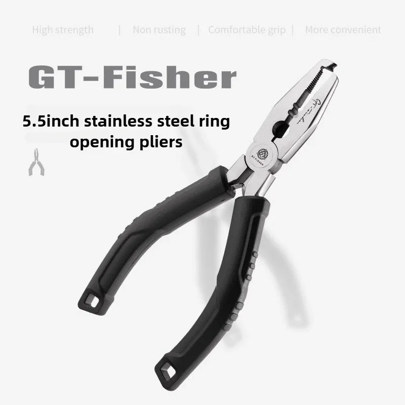 Fishing Pliers GT-Fisher 5.5 Inches Sea Fishing Stainless Alloy Hard-Opening Split Rings Of Big Size Sea Lure Fishing Tools