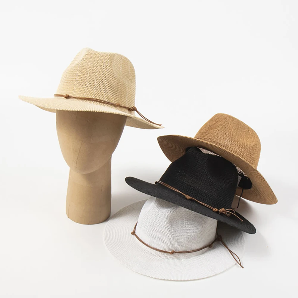 قبعات شمس بحافة واسعة قابلة للطي للرجال والنساء ، قبعة شاطئ بنما ، حماية من أشعة فوق البنفسجية ، أنيقة ، بيع بالجملة ، 50 زائد ، الصيف