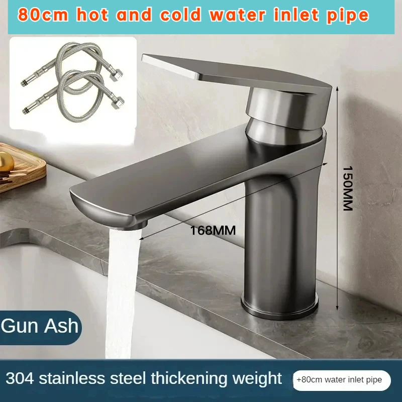 

Stainless steel faucet, washbasin, sink, hot and cold water, household bathroom sink, washbasin, bathroom counter, basin faucet