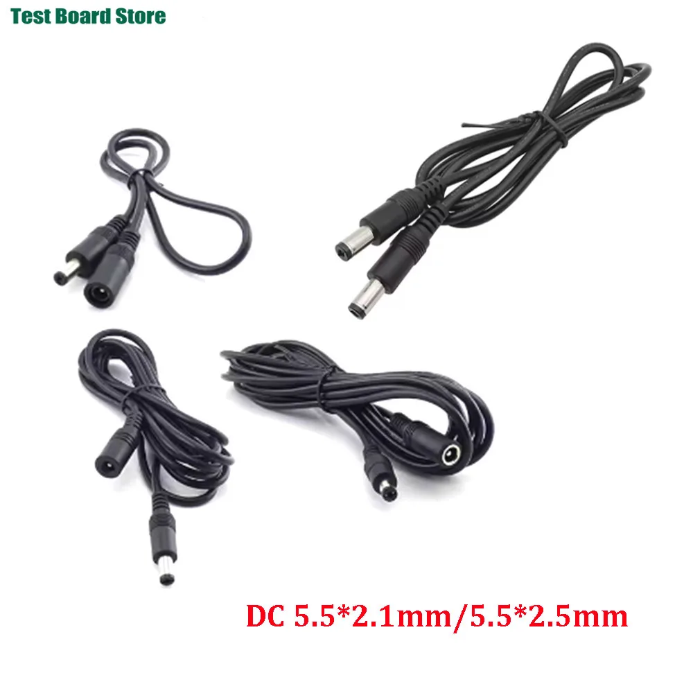 DC Female Male Extension Connector Cable 12V Power Adapter Wire 5.5x 2.1mm 5.5x2.5mm Plug Jack For CCTV Security Camera Line