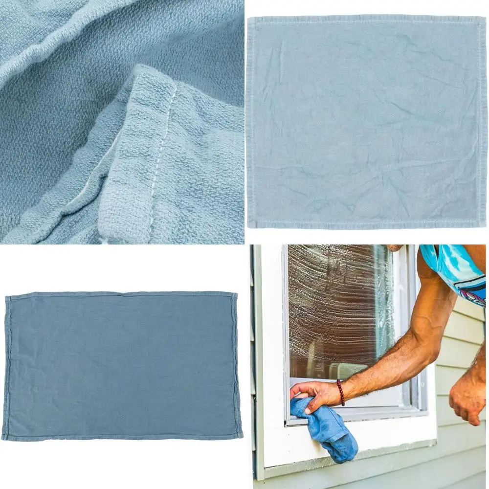 

Eco-Friendly Cotton Cleaning Cloths for Windows, Home, and Car Detailing - 100% Absorbent Washable Towels, 24x16, 48 Pack