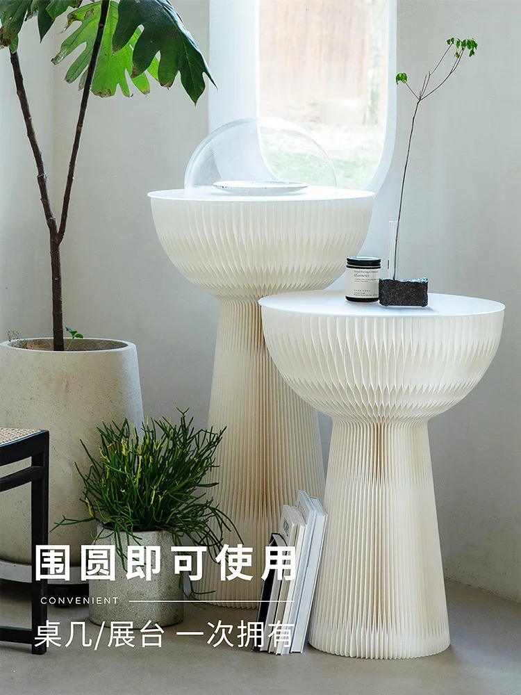 Small coffee table round table corner few simple sofa side cabinet light luxury living room bedroom bedside modern mobile
