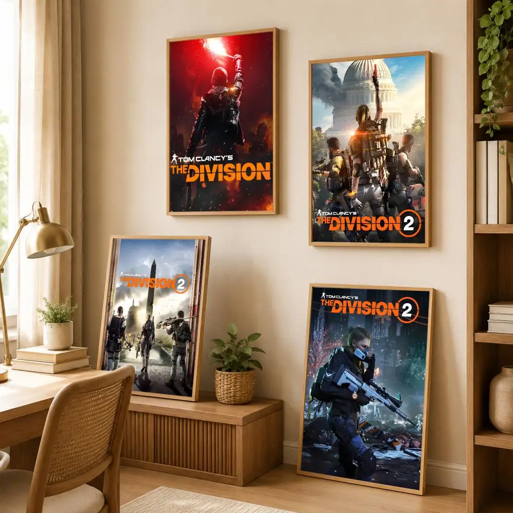 game T-Tom Clancys The Division Poster Art Wall Stickers Painting Self Adhesive Wall Decals for Bedroom Living Room Home Decor view 2