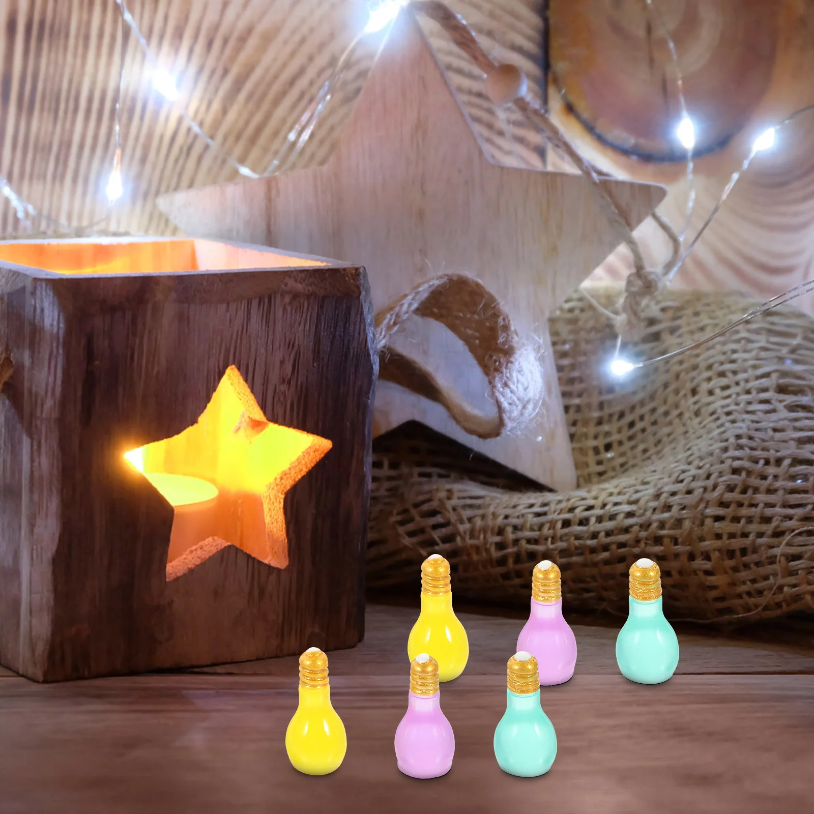 

30Pcs Mini Resin Bulb Charms Fluorescent Bulb Pendant DIY Craft Supplies Lightweight Durable Resin Tiny Accessories for Jewelry