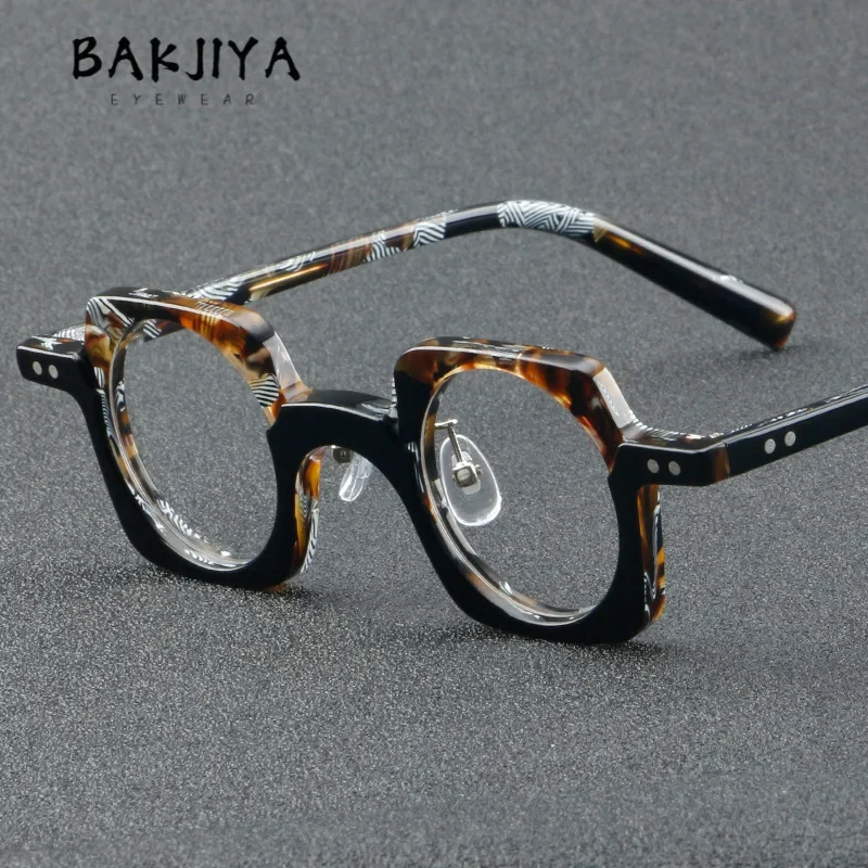 

New Personality Acetate Frame Retro Glasses for Men and Women High Quality Big Face Optical Prescription Eyeglasses Eyewear 2025