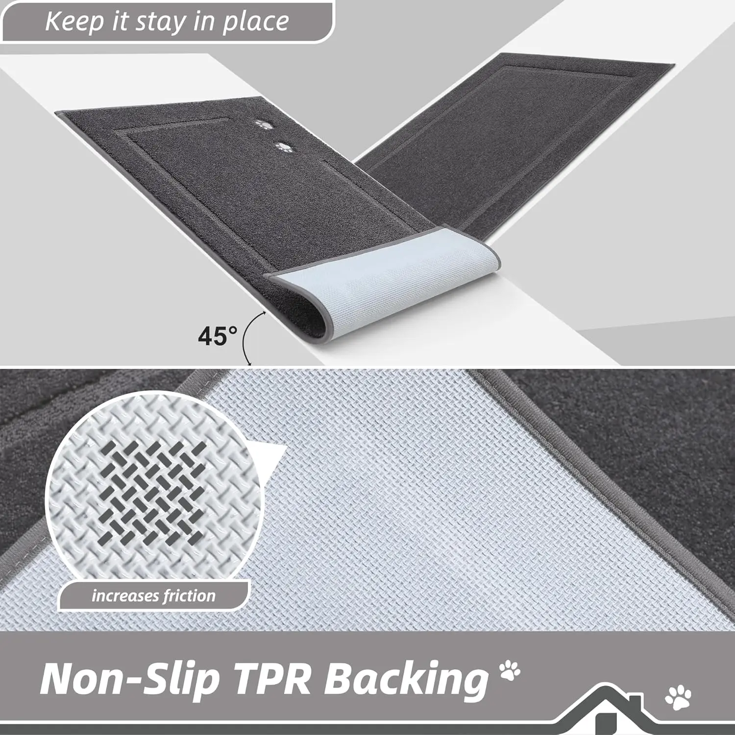 Dog Door Mat for Muddy Paws 32”x70” Dirt Trapper Absorbent Mud Mat for Dogs Non-Slip Washable Entryway Runner Rug Soft