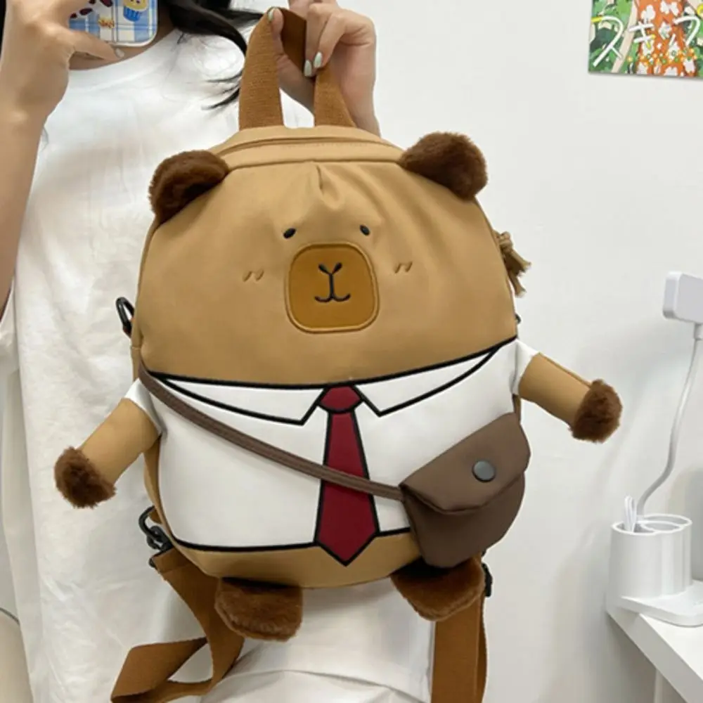 

Nylon Capybara Backpack Large Capacity Travel Backpack Laptop Backpack Children Bag Knapsack Bag Children's Backpack