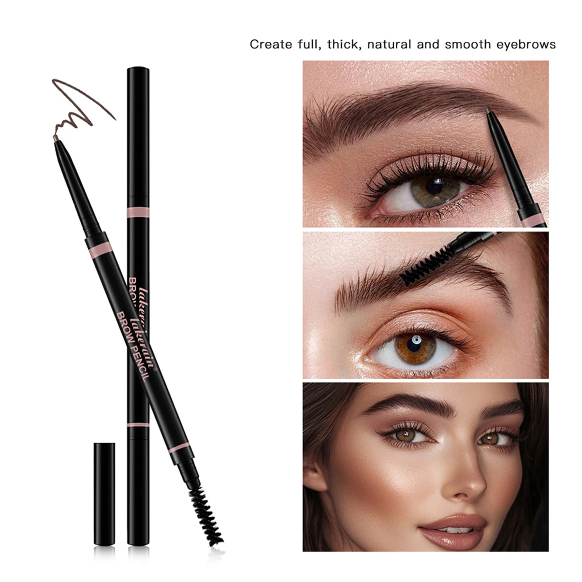 Matita per sopracciglia, Matita per sopracciglia Pennello per sopracciglia Matita per sopracciglia Wild Brow 2 in 1, Singolo portatile impermeabile