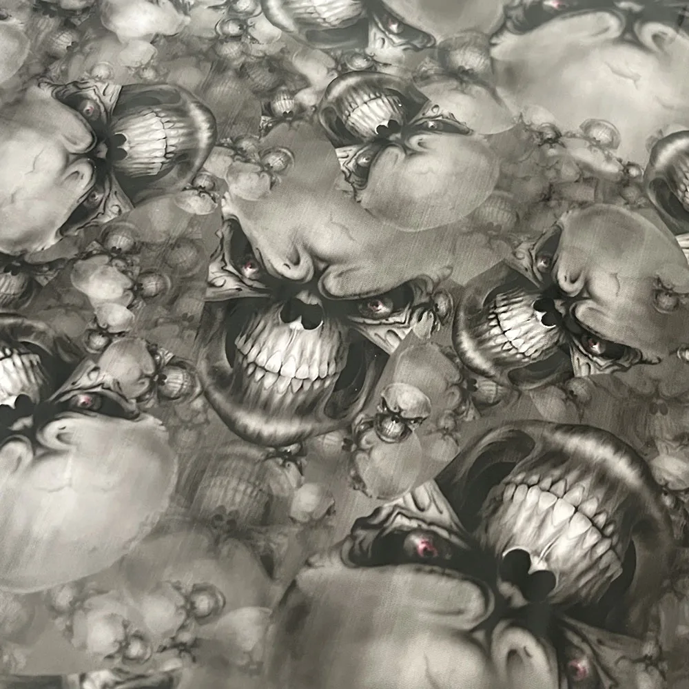 Width 50CM * 20M Length Black And White  Skull Pattern Hydrographic Water Transfer Printing Film Hydroprinting Of Images