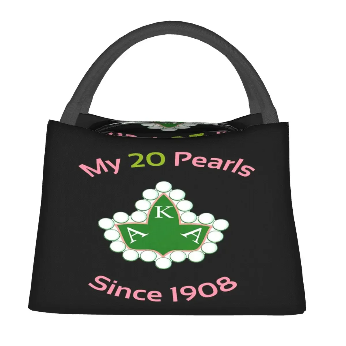 Kappa AKA My 20 Pearls Since 1908 Lunch Bags Bento Box Portable Lunch Tote Picnic Bags Thermal Bag for Woman Office