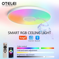 TUYA Smart Music Ceiling Light LED RGB Remote Control APP Bluetooth Audio Home Decorative Light Living Room Bedroom Ceiling Lamp