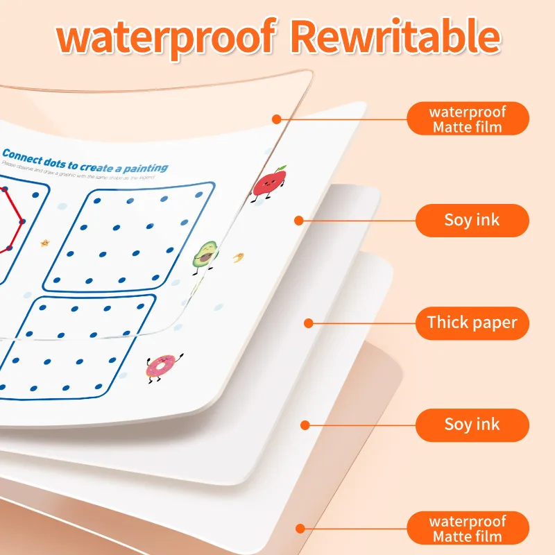 Cuaderno de trabajo de entrenamiento con Control de bolígrafo para niños pequeños, cuaderno de práctica de rastreo mágico para bebés, escritura reutilizable, dibujo, libros educativos con imágenes