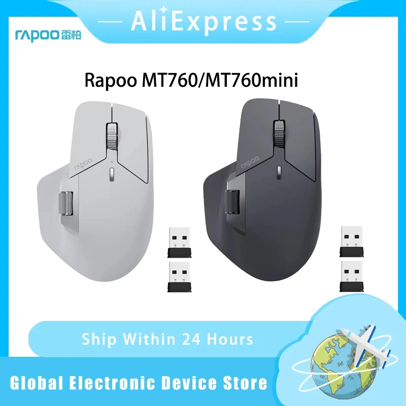 

Оригинальная многорежимная перезаряжаемая беспроводная мышь Rapoo MT760/MT760mini, эргономичная, 4000 точек на дюйм, поддержка до 4 устройств, Bluetooth-мышь