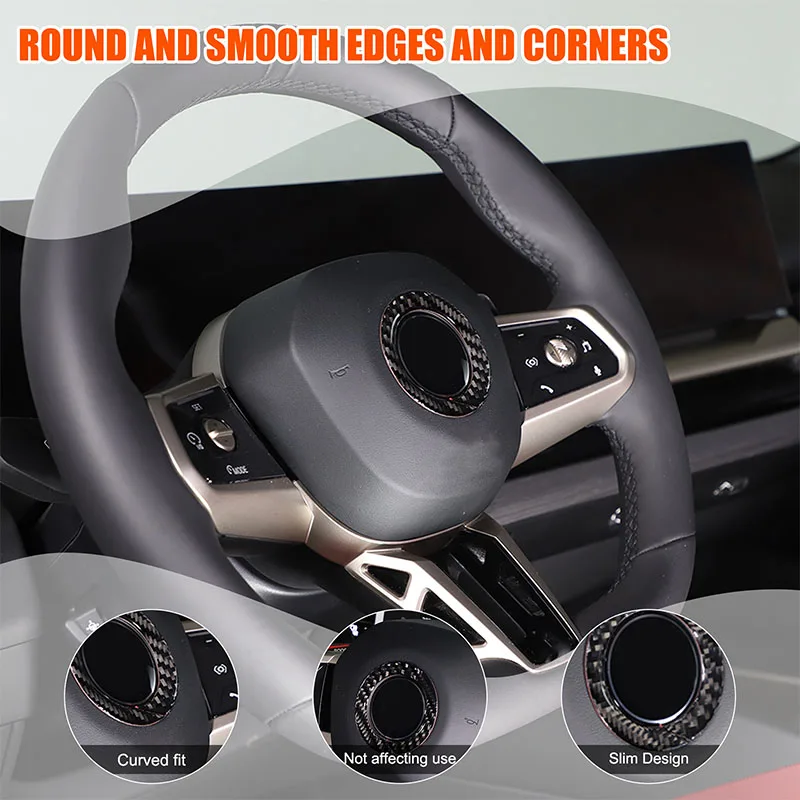 

Soft carbon fiber Car steering wheel logo ring decoration sticker Suitable for BMW 5 Series X3 G45 G60 2023+