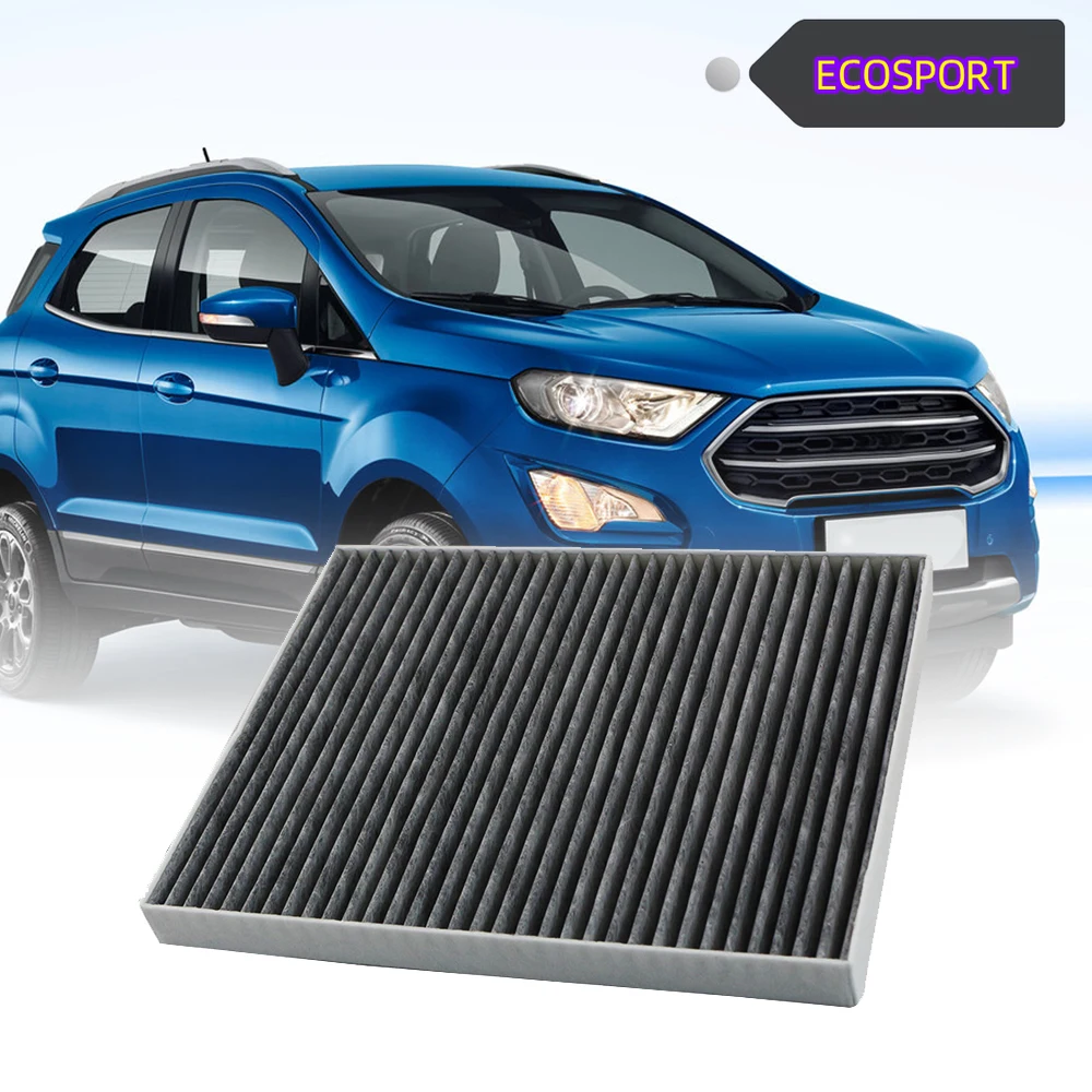 Car Pollen Cabin Conditioning Air Filter, Carvão Ativado, Tecido não tecido para Ford Ecosport 2013, 2014, 2015, 2016, 2017