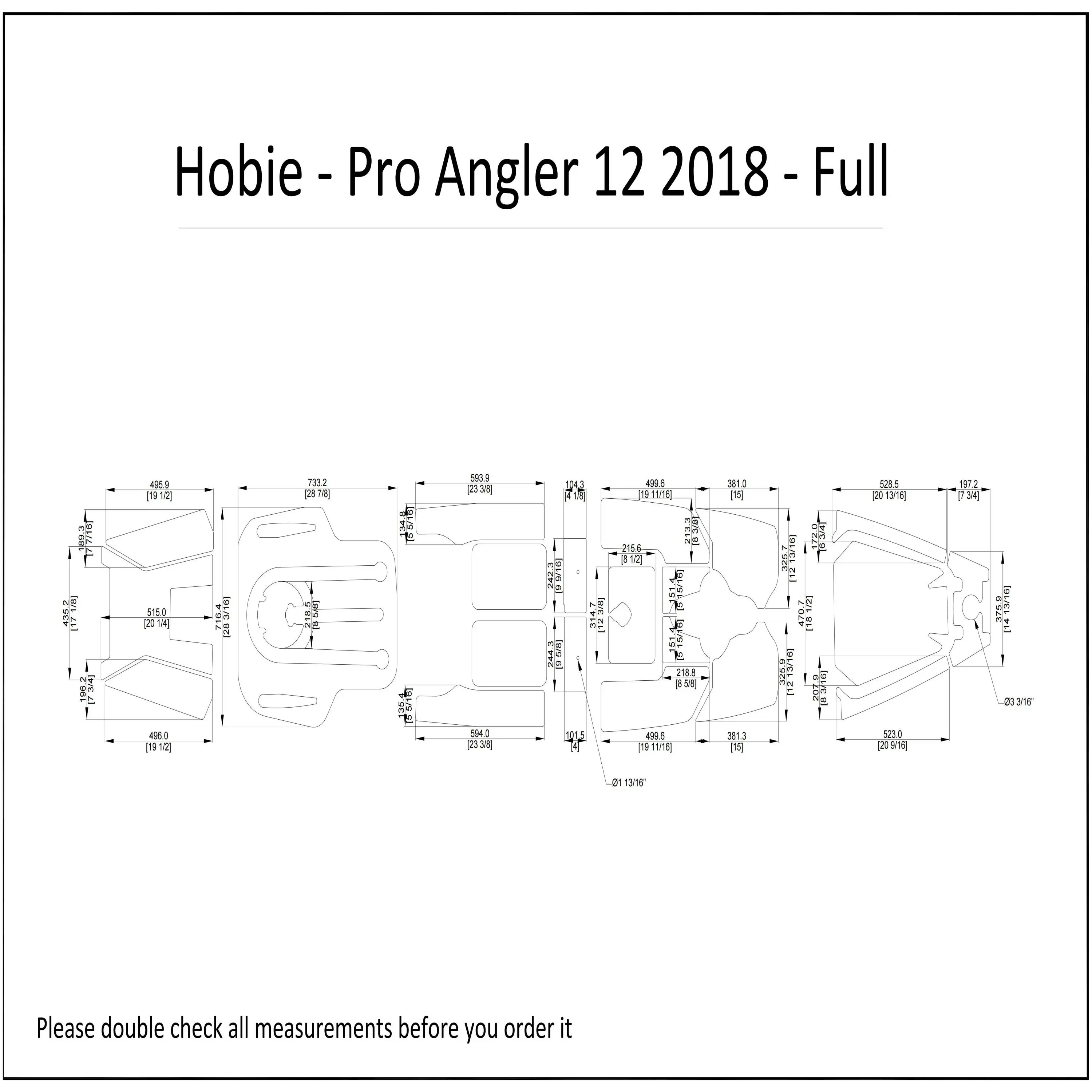 

2018 Hobie Pro Angler 12, полная лодка для каяка, пена EVA, настил из тикового дерева, напольный коврик, пол
