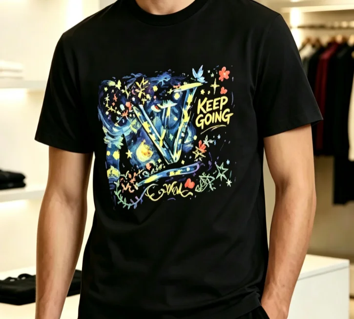 2026 new Loose Oversized Streetwear T‑Shirt Unisex Starry Graffiti Art Letter Flower Butterfly Graphic Short‑sleeve