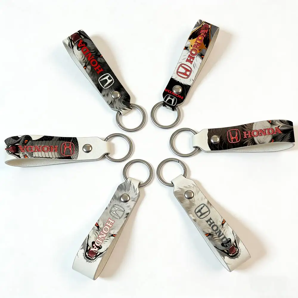 

For HONDA ferocious beast Soft PU Leather Motorcycle Keychain Lightweight Key Holder For Scooter Racing